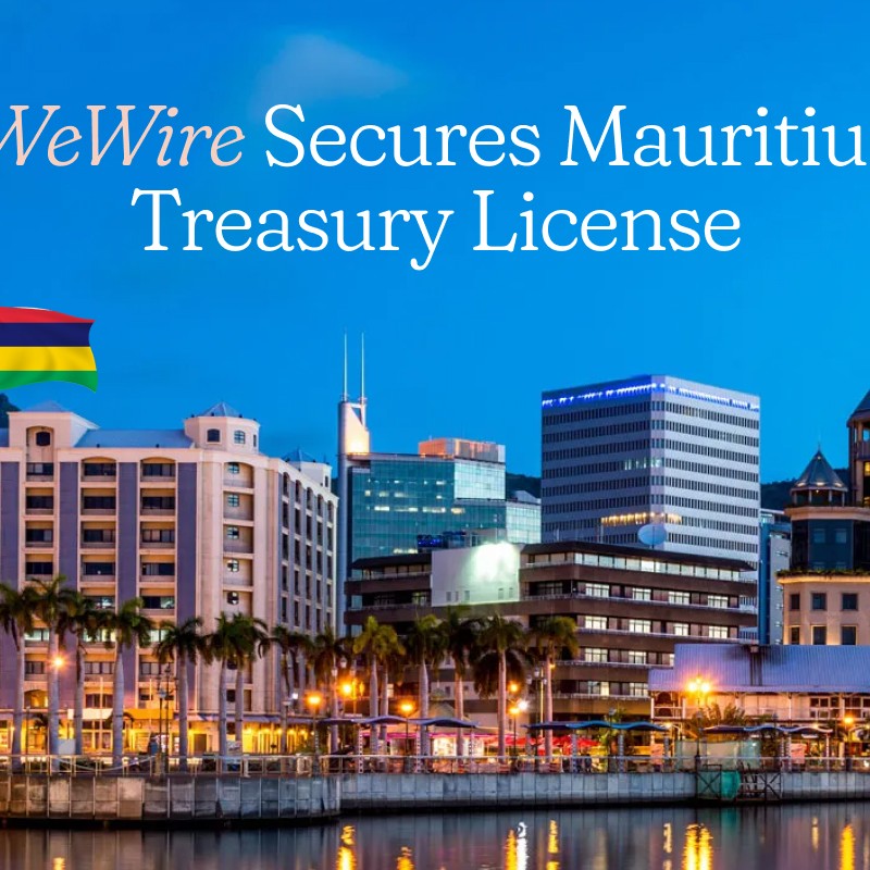 WeWire Secures Mauritius Treasury License